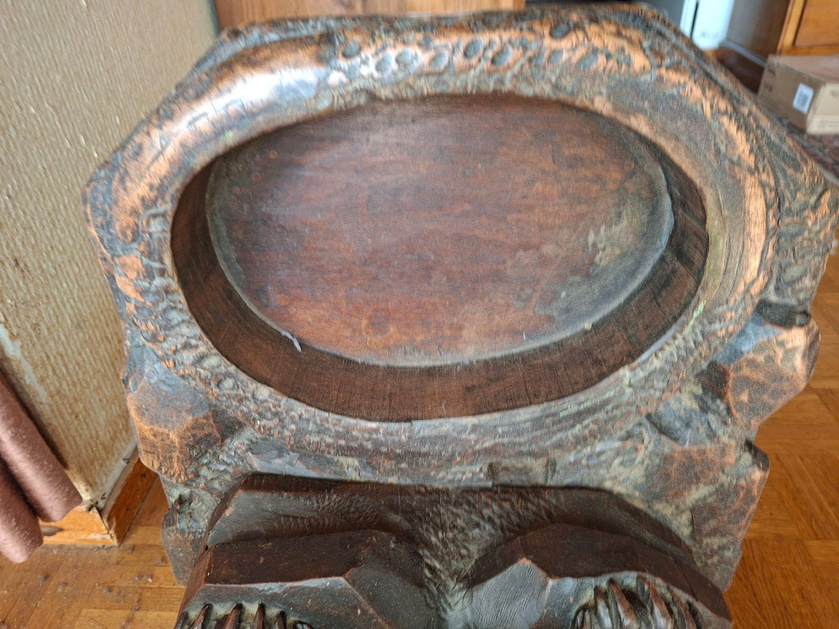 Sculpture ancien en bois ours