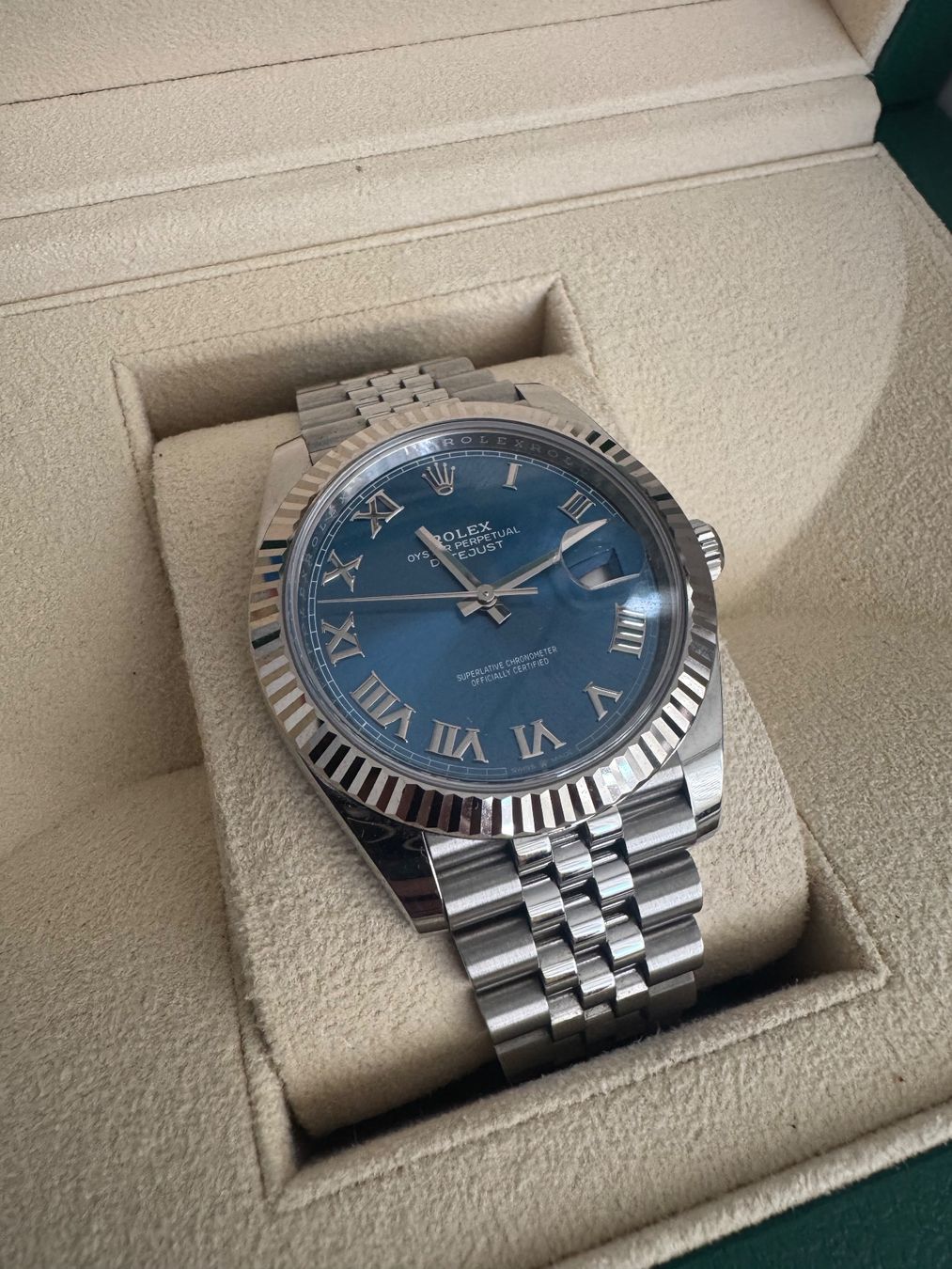 Montre de prestige Rolex Datejust avec cadran bleu Azzurro