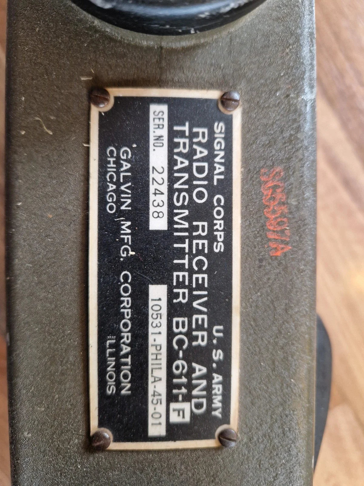 Radio BC-611-C SCR 536 d'origine, armée américaine, Seconde Guerre mondiale
