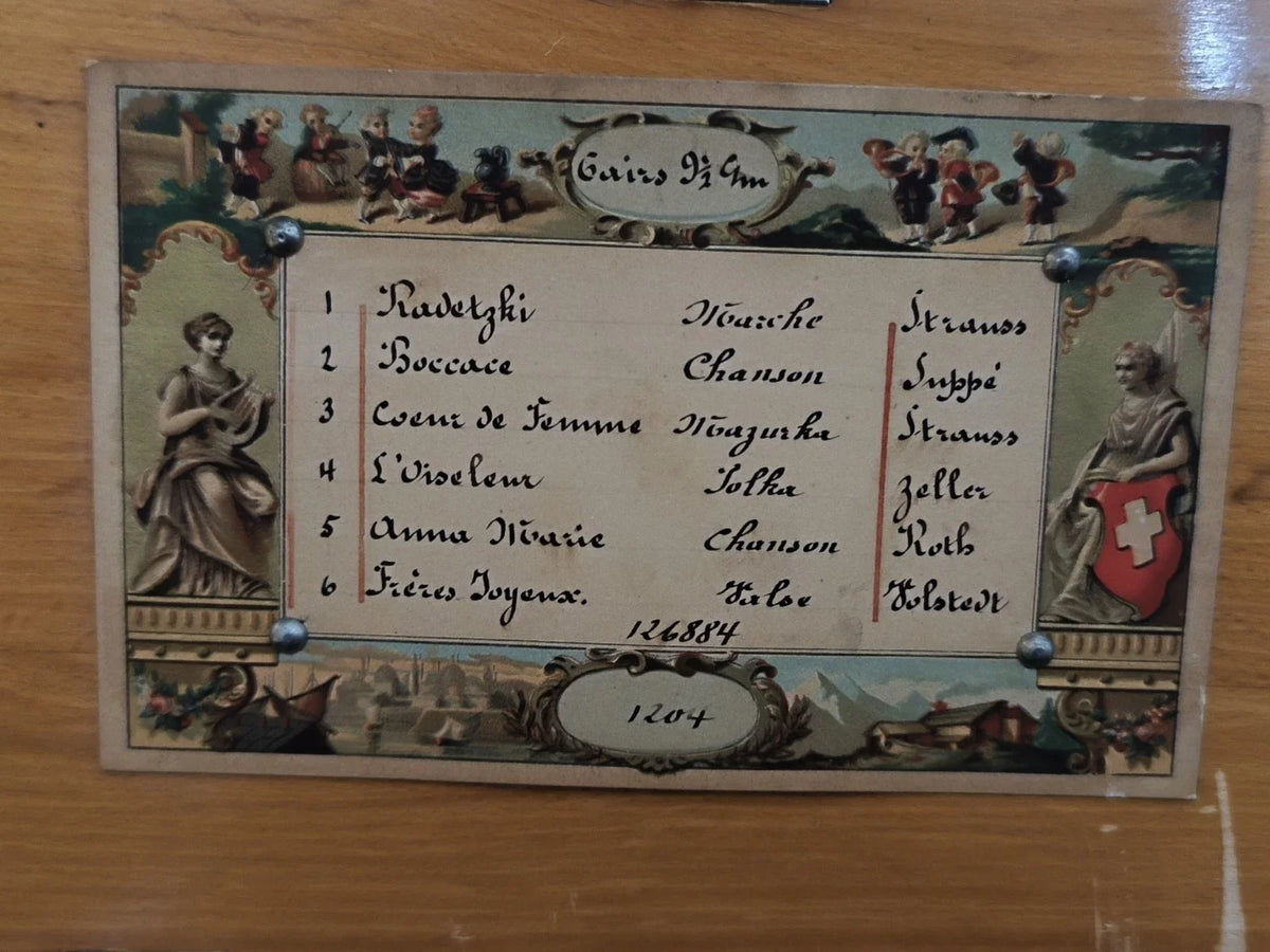 Ancien Coffret à Musique 6 Morceaux Napoléon III