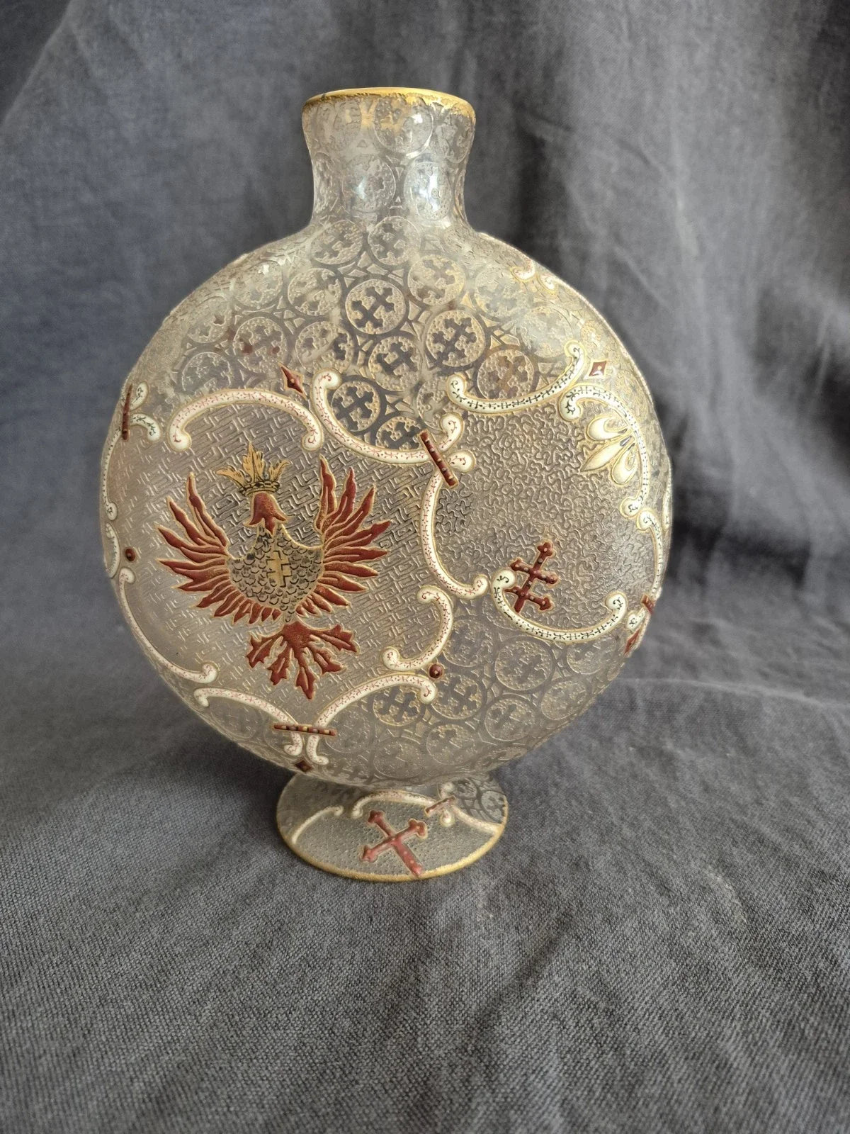 ANCIEN VASE DAUM NANCY DOMREMY LA PUCELLE JEANNE D ARC
