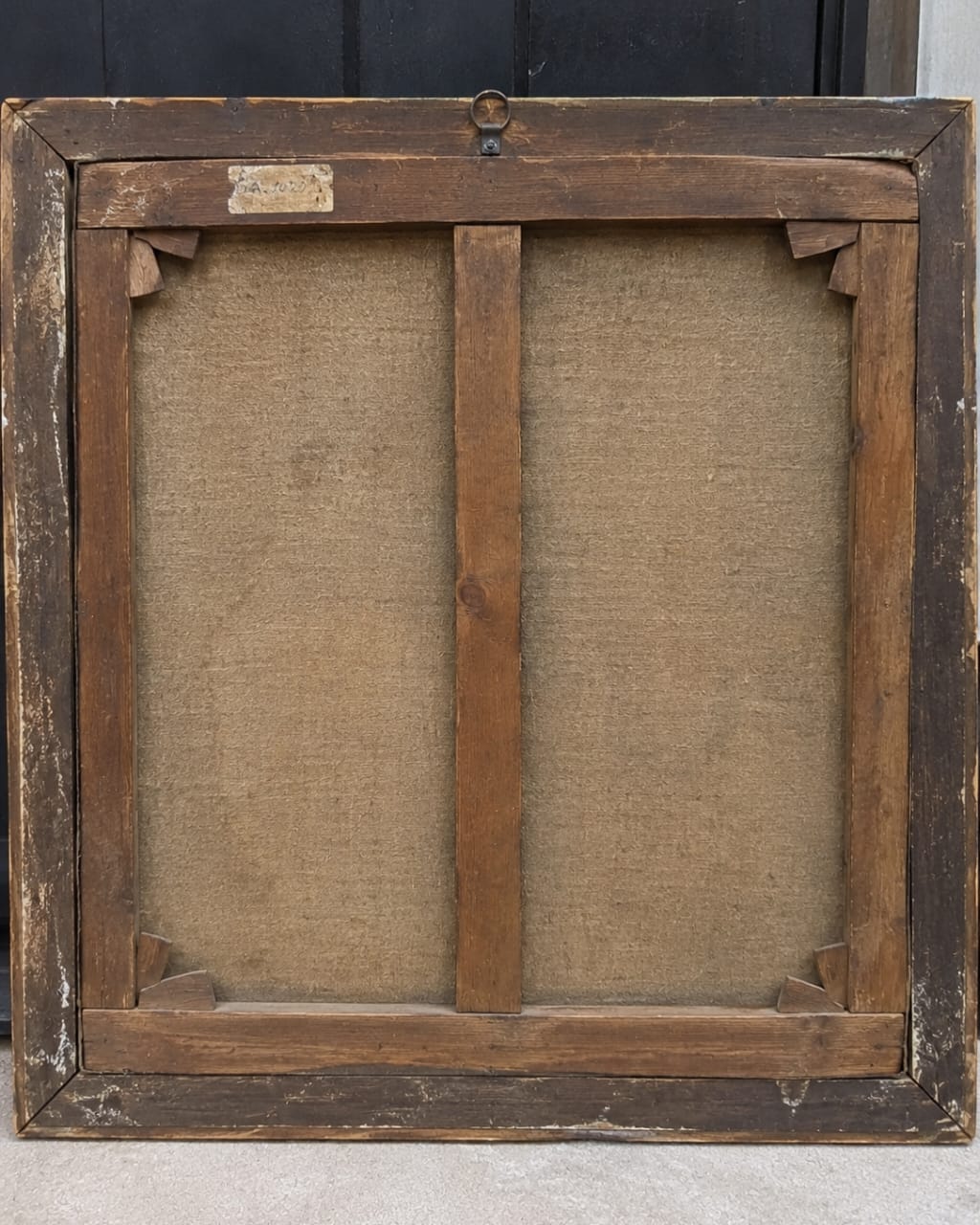 Tableau ancien – Scène religieuse : Ange et enfant Huile sur toile