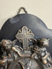 Bénitier En Bronze Argenté Représentant Le Baptême De Jésus.19ème siècle