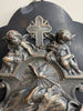 Bénitier En Bronze Argenté Représentant Le Baptême De Jésus.19ème siècle