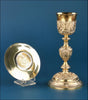 Calice Baroque Ancien Et Patène En Argent Doré 1836