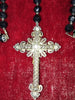 ANCIEN ROSAIRE D'ÉLISABETH. FILIGRANE EN ARGENT ET CRISTAL. XXE SIÈCLE