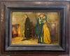 Peinture à l'huile sur bois du XVIIIe siècle intitulée Le porte-morve