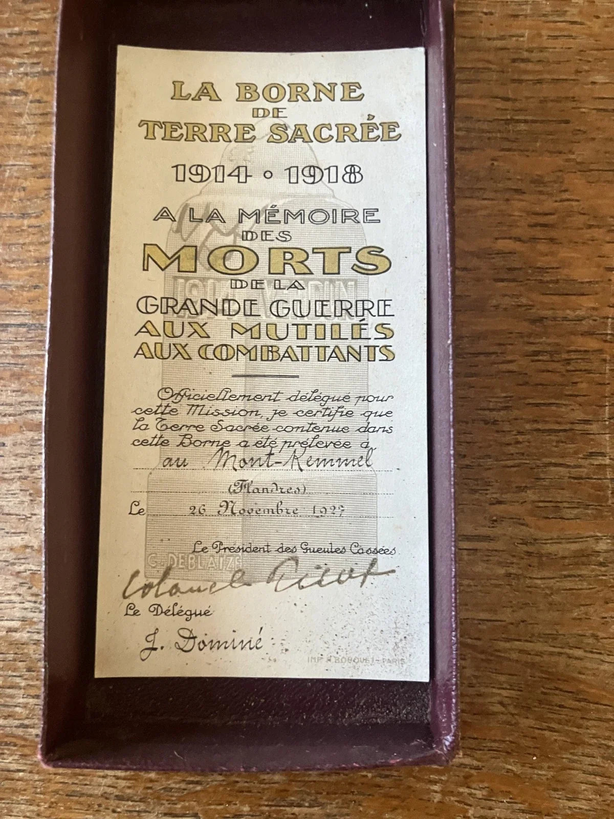 Borne de terre sacrée flandres