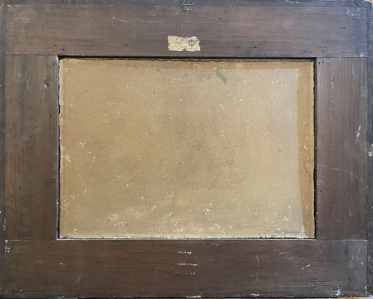 Peinture à l'huile sur bois du XVIIIe siècle intitulée Le porte-morve