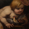 Ancien tableau allegorie angelots huile sur toile