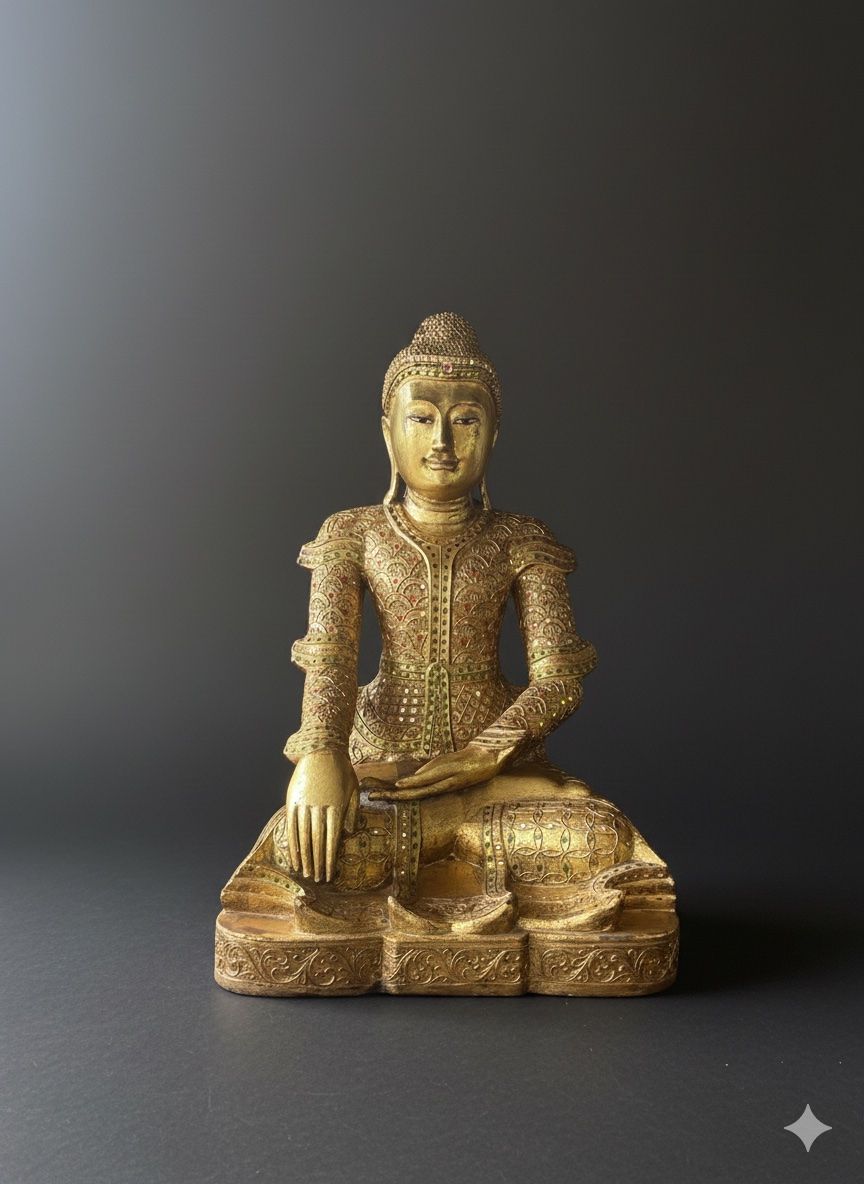 Statue de Bouddha thaïlandaise en position de méditation Dhyana Mudra
