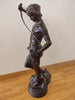 Statue en bronze du XIXe siècle représentant David vainqueur de Goliath,