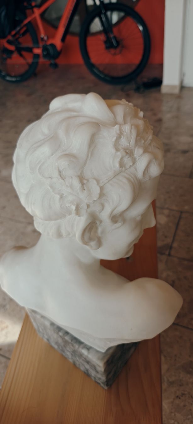 Buste en marbre de Carrare représentant un jeune homme