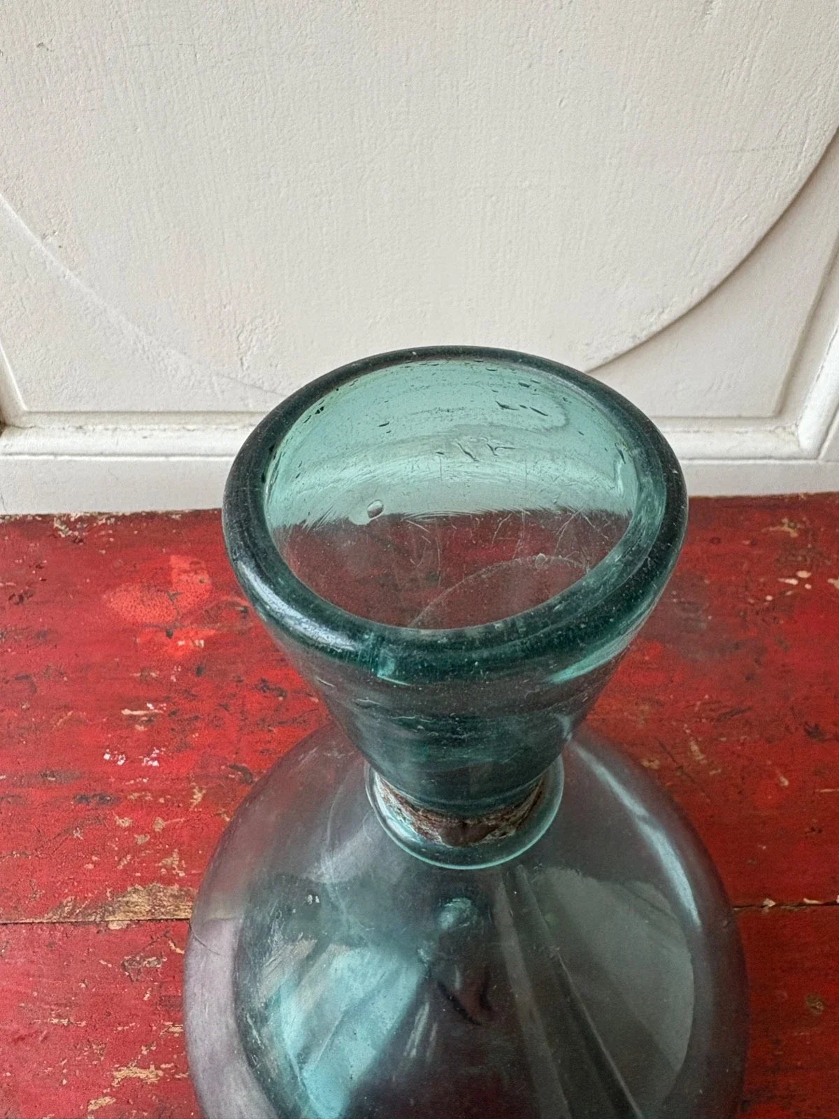 Ancien flacon mesure en verre soufflé