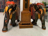 Sculpture paire de grands éléphants indiens anciens