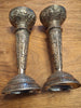 Paire de chandeliers persans authentiques en argent massif