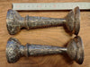Paire de chandeliers persans authentiques en argent massif