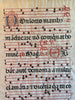 Feuille encadrée d'un antiphonaire, manuscrit enluminé en latin