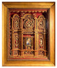 Reliquaire du XVIIIe siècle façon retable aux 21  reliques