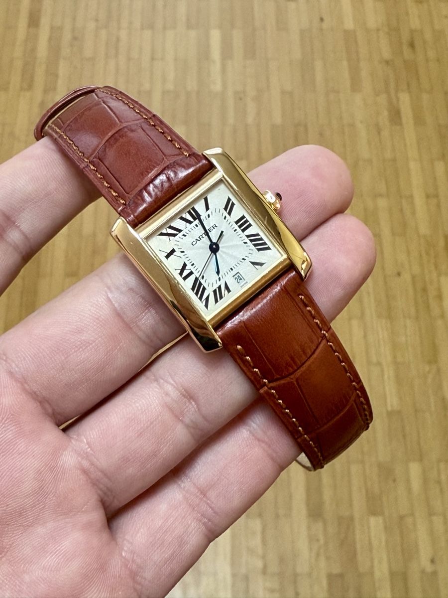 Montre Cartier Tank classique en or jaune 18 carats, référence 1840