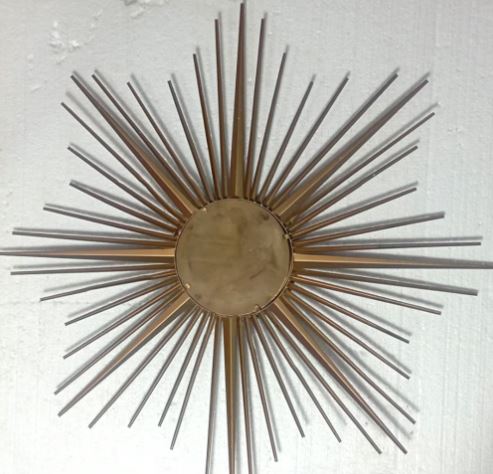 Grand miroir soleil vintage signé Chaty Vallauris