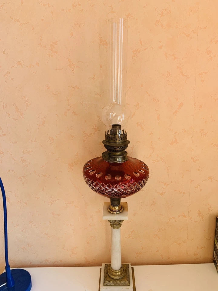 Lampe à huile en verre soufflé