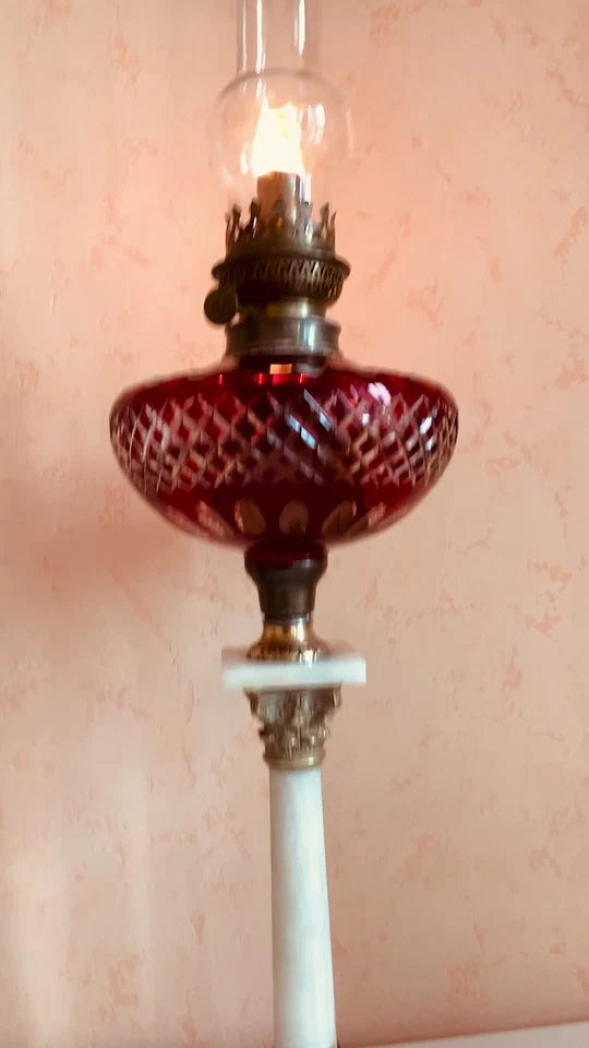 Lampe à huile en verre soufflé