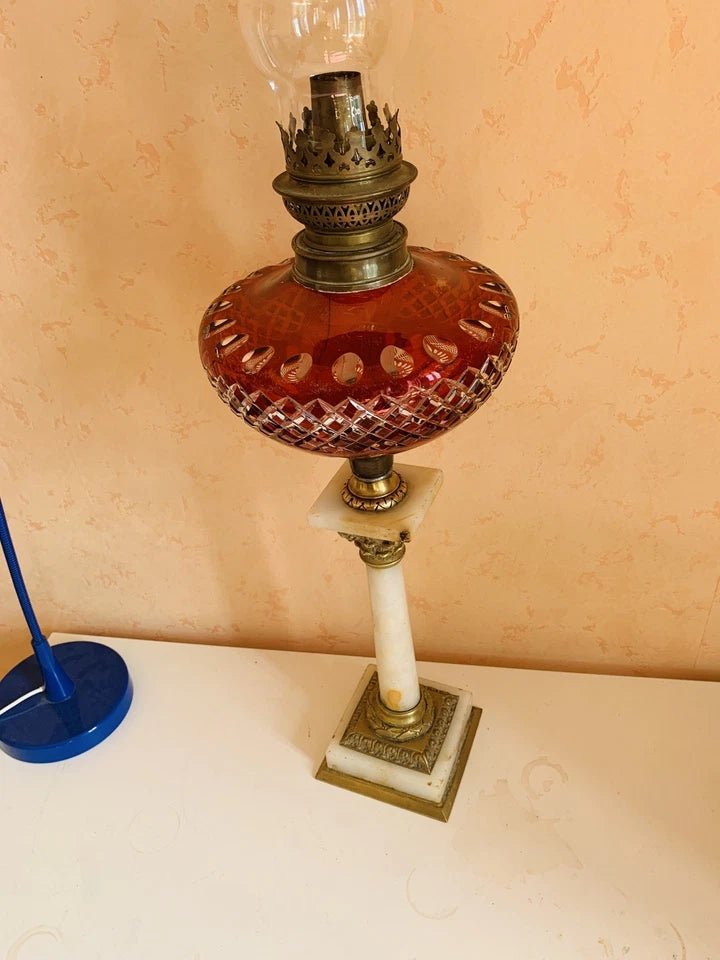 Lampe à huile en verre soufflé