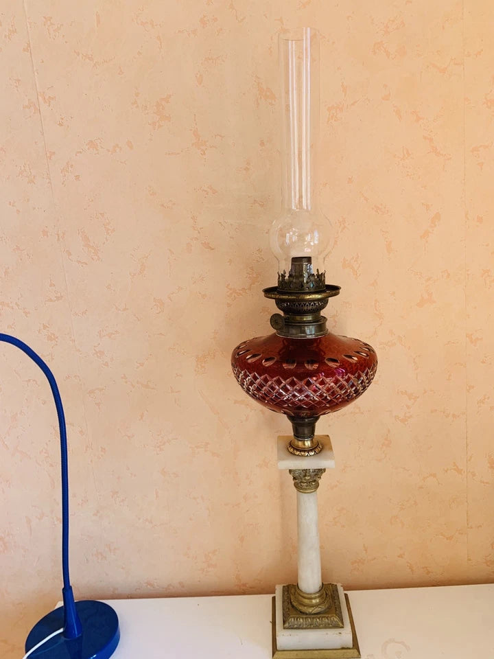 Lampe à huile en verre soufflé