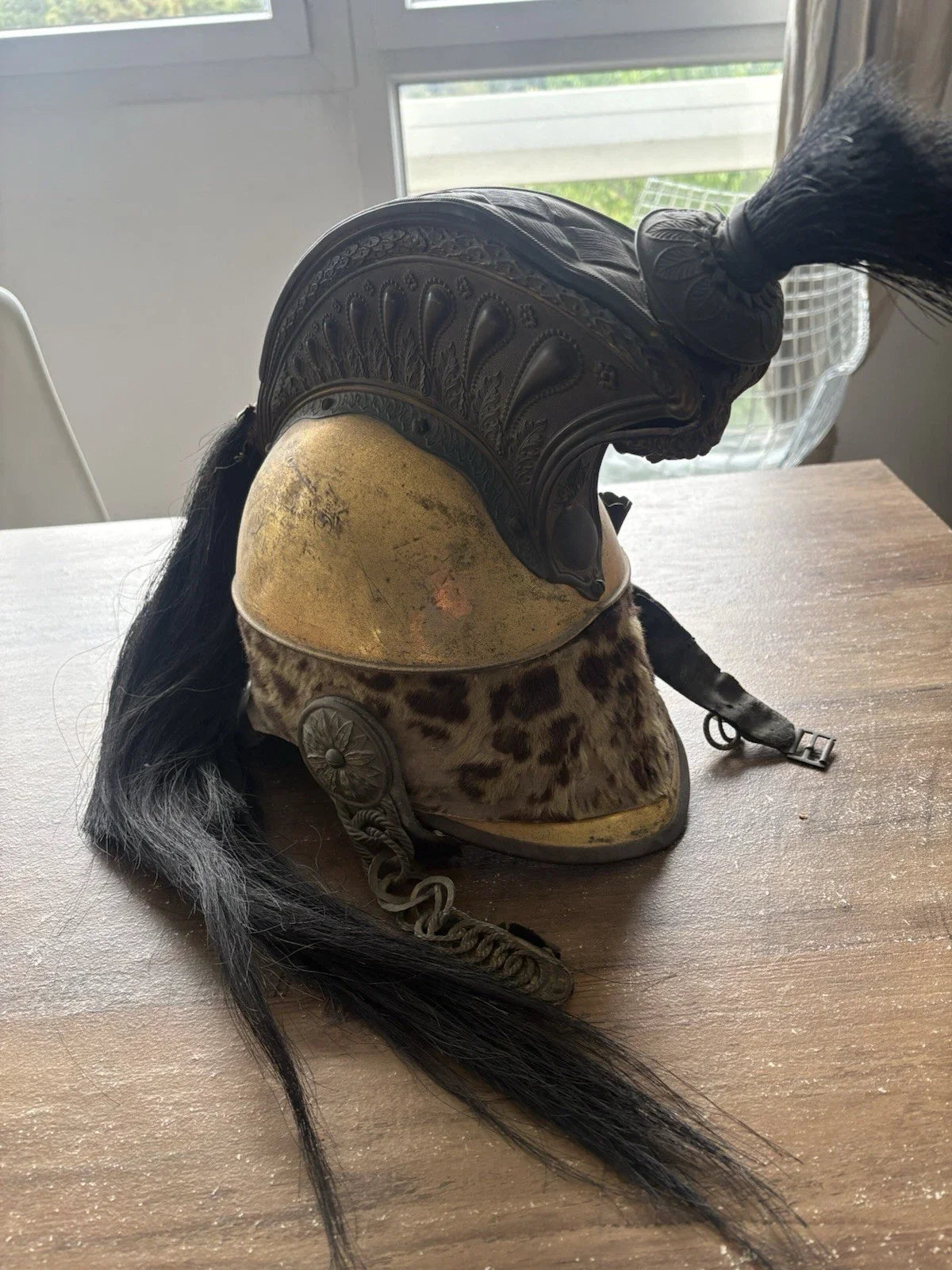 Casque militaire modèle 1858 d'officier de dragon