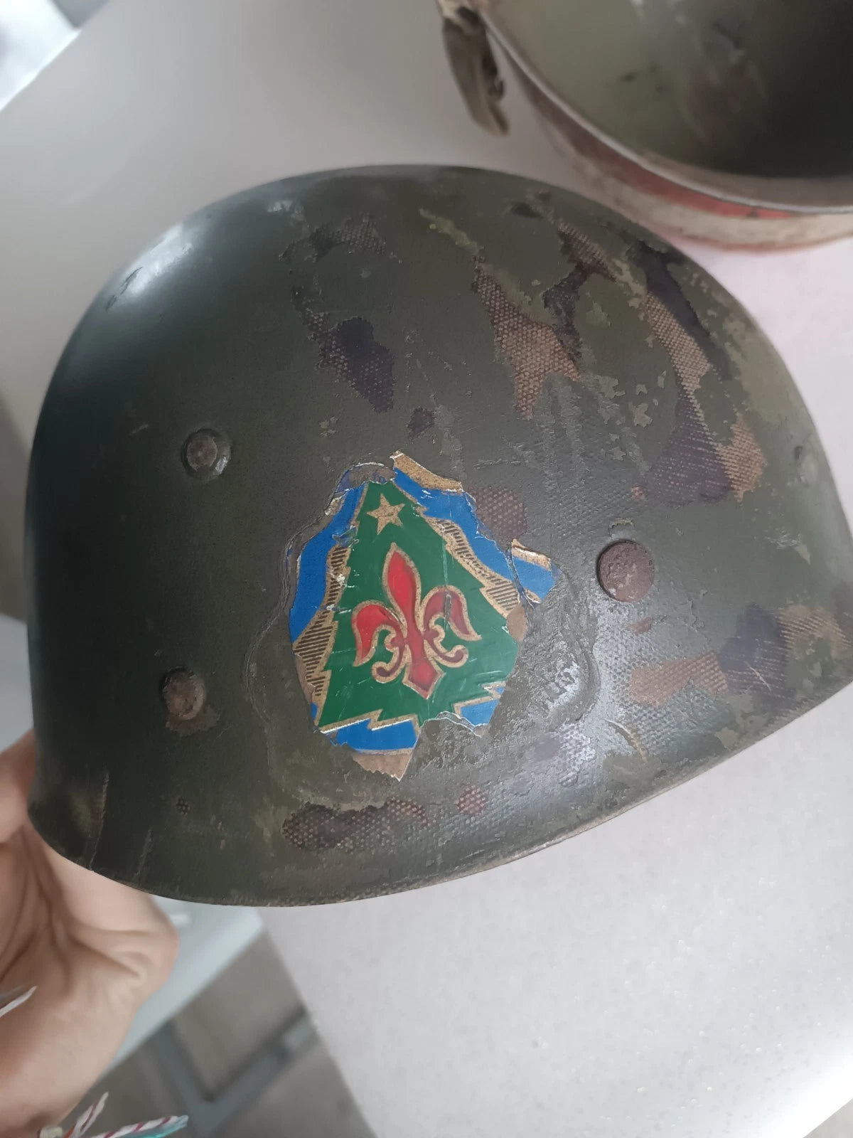 Casque US M1 authentique de la Seconde Guerre mondiale