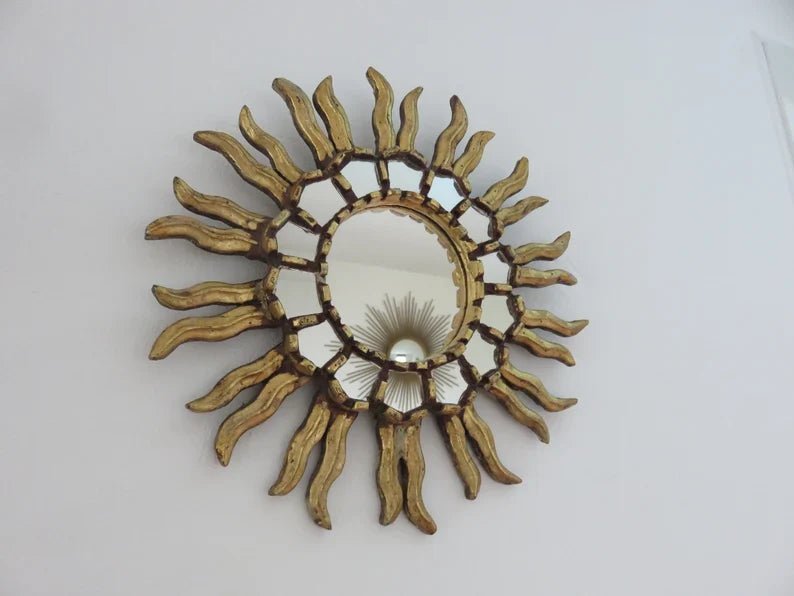 Ancien miroir soleil mural