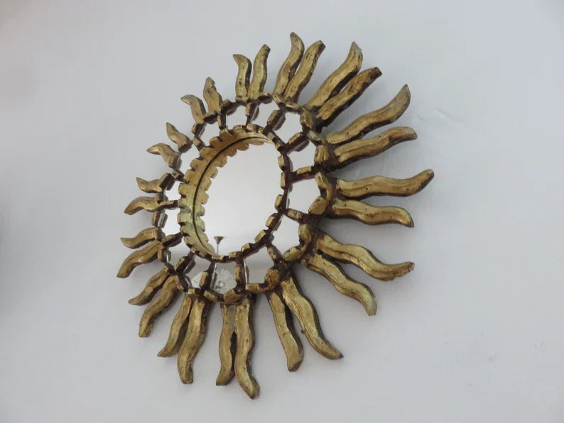 Ancien miroir soleil mural