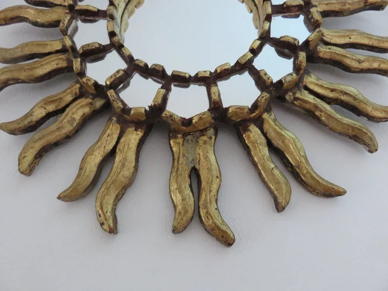 Ancien miroir soleil mural