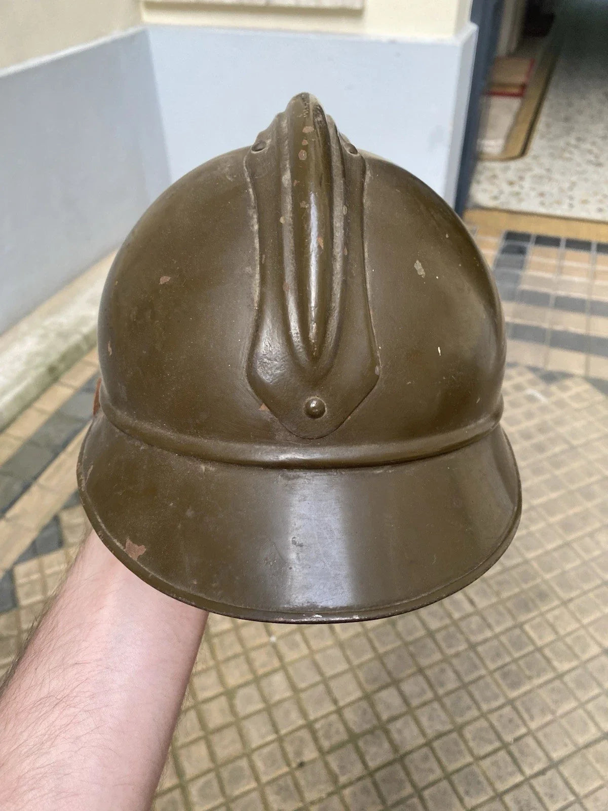 Casque adrian modèle 15 d'origine moutarde