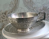Tasse et sous tasse en argent massif