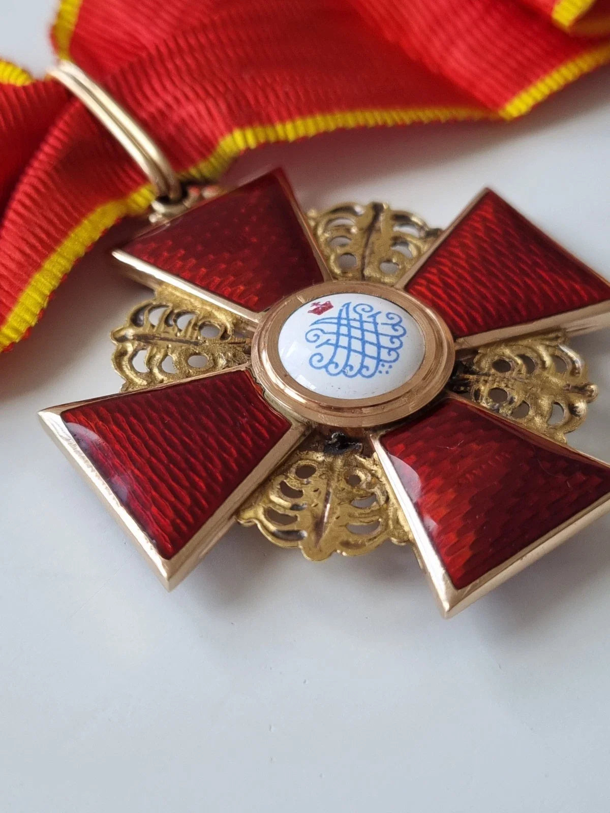 Superbe commandeur ordre de sainte anne de Russie à titre civil en or