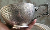 Tasse et sous tasse en argent massif