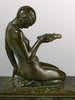 Sculpture en bronze jeune fille au chevreau circa 1926