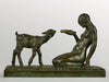 Sculpture en bronze jeune fille au chevreau circa 1926