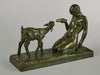 Sculpture en bronze jeune fille au chevreau circa 1926