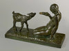Sculpture en bronze jeune fille au chevreau circa 1926