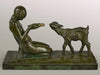 Sculpture en bronze jeune fille au chevreau circa 1926