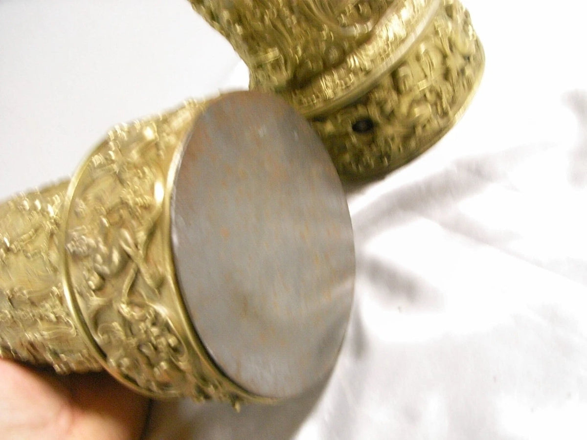 Paire de lampes Carcel anciennes en laiton,
