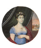 Tableau originale miniature du début du XIXeme siècle et représentant une femme