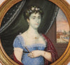 Tableau originale miniature du début du XIXeme siècle et représentant une femme