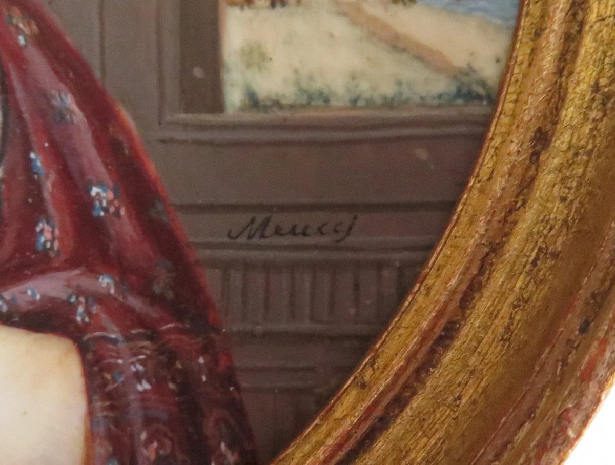 Tableau originale miniature du début du XIXeme siècle et représentant une femme