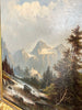Tableau ancien représentant un paysage de montagne,