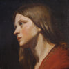 Tableau huile sur toile, portrait d'une jeune femme, rendu avec une grande délicatesse