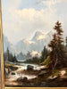 Tableau ancien représentant un paysage de montagne,
